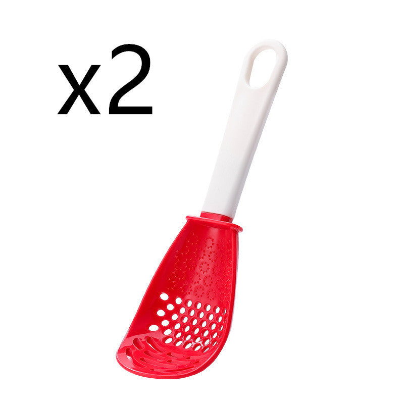 Cuillère à fente multifonctionnelle pour broyer et cuisiner, pour écraser les aliments auxiliaires, le gingembre, l'ail, les pommes de terre, les sautés, les spatules, les ustensiles de cuisine