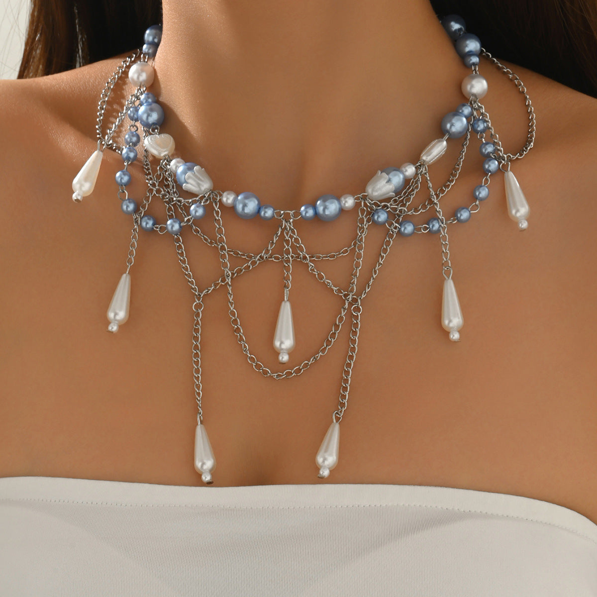 Collier pendentif longue chaîne clavicule pour femme
