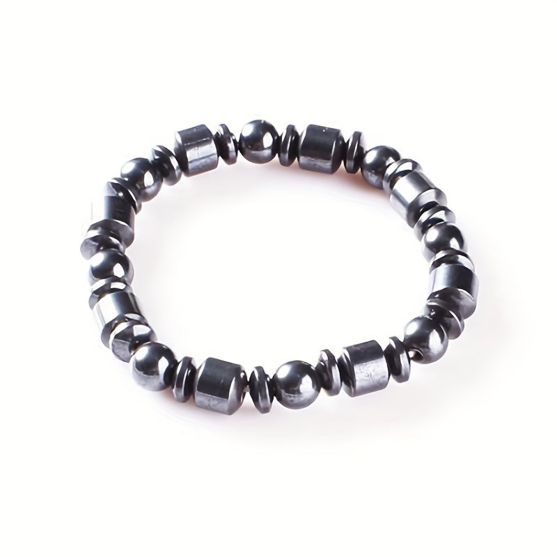 1pc Trendy Cool Creative Hematite Magnetic Stone Bracelet Decorative Accessories For Holiday Party Gift Women Men Accessories Jewelry Gifts
