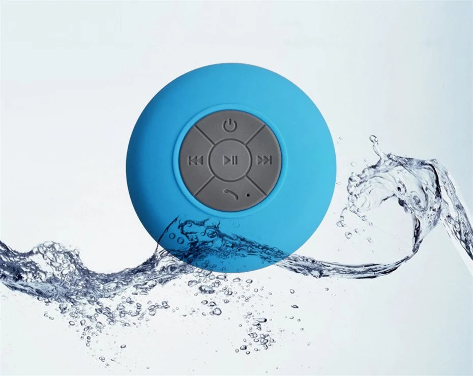Mini enceinte Bluetooth pour douche, caisson de basses, étanche, mains libres, avec micro à ventouse, pour salle de bain, piscine, plage, voiture, téléphone
