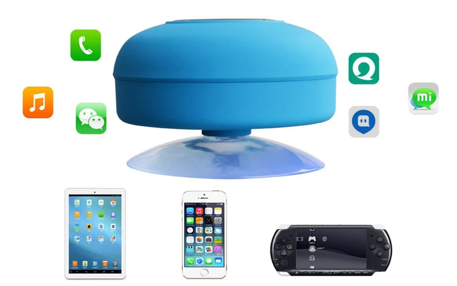 Mini enceinte Bluetooth pour douche, caisson de basses, étanche, mains libres, avec micro à ventouse, pour salle de bain, piscine, plage, voiture, téléphone