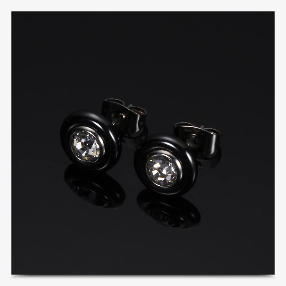New Wedding Earring Jewelry Black White Ceramic Stud Earrings For Women girl Kids With  AAA Health Ceramic Zirconia Earring