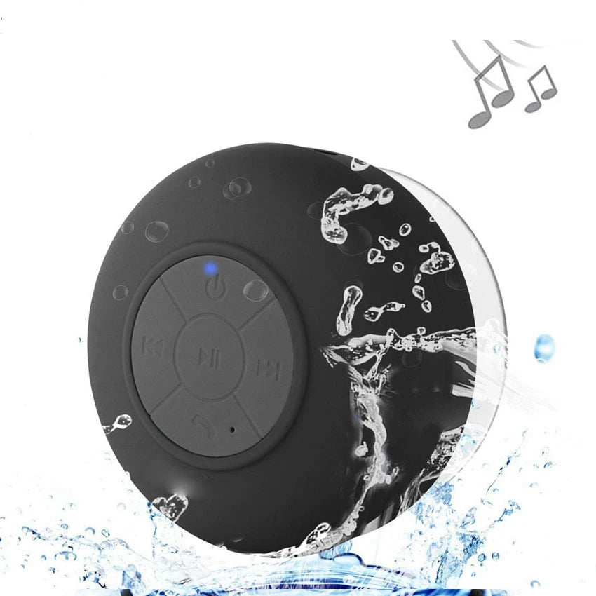 Mini enceinte Bluetooth pour douche, caisson de basses, étanche, mains libres, avec micro à ventouse, pour salle de bain, piscine, plage, voiture, téléphone