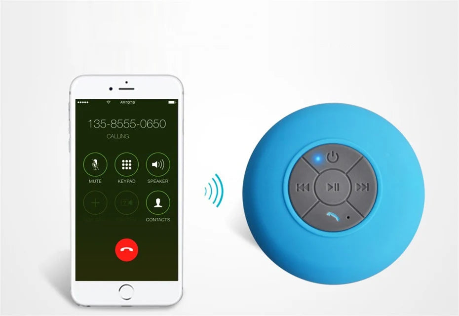 Mini enceinte Bluetooth pour douche, caisson de basses, étanche, mains libres, avec micro à ventouse, pour salle de bain, piscine, plage, voiture, téléphone