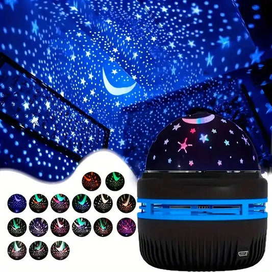 Projecteur LED rotatif USB avec ciel étoilé, boule magique, lune, étoile, lumières de Noël, décoration d'ambiance pour la maison