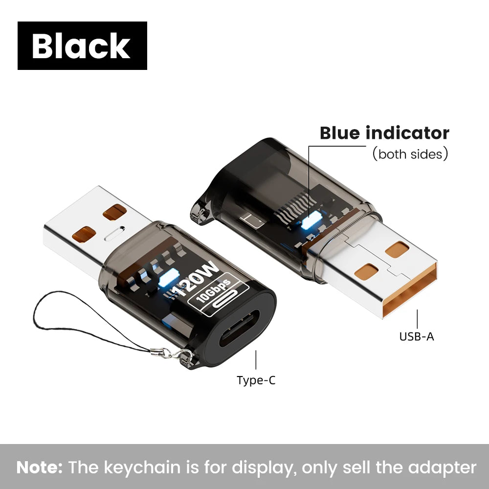 Olaf 120W Type C To USB A OTG Adapter USB 3.2 to Type C Fast Charging Connector For iPhone 15 16 Macbook iPad Huawei P60Xiaomi
