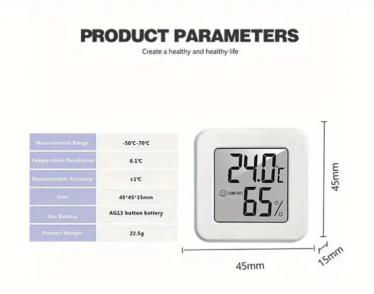 Mini-compteur de température et d'humidité d'intérieur, compteur de température de chambre à coucher, affichage numérique électronique portable, humidité et température