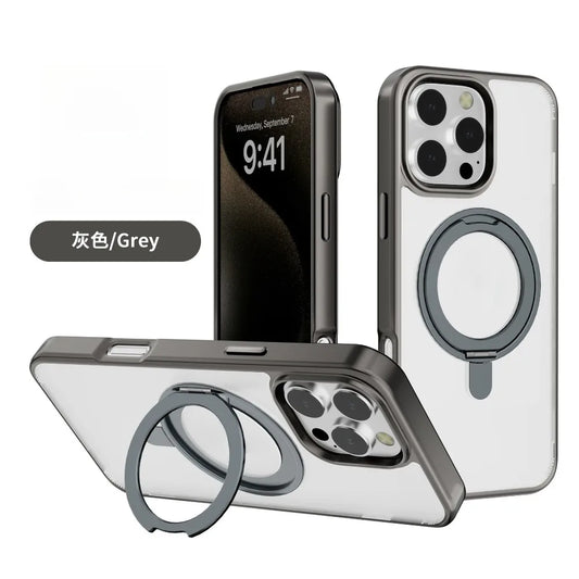 For IPhone 16 15 14 13 Pro Max Plus 360° Rotating Magnetic Stand Phone Case Anti-Drop Magnetic Shell 15-Pin Phone Case