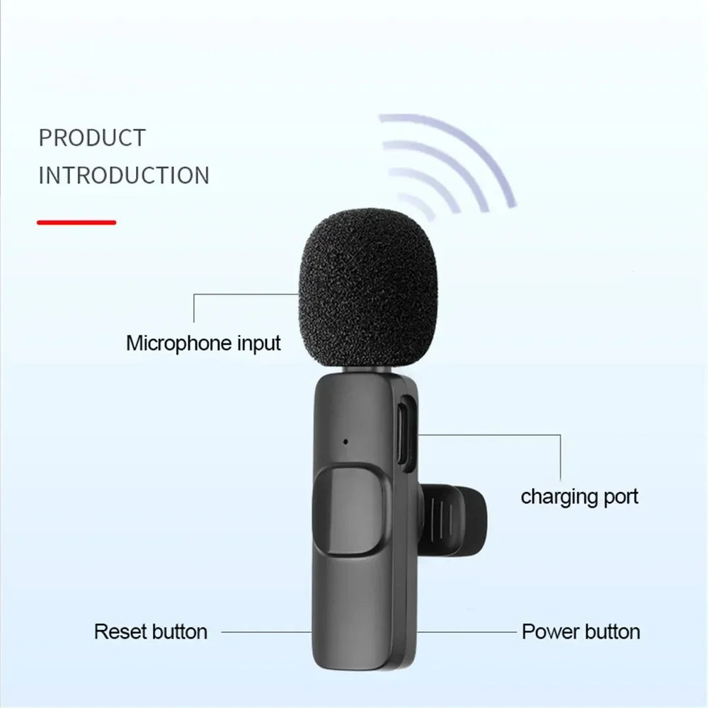 Microphone sans fil pour diffusion en direct, YouTube, TikTok, Facebook, réduction du bruit en direct pour iPhone et Android