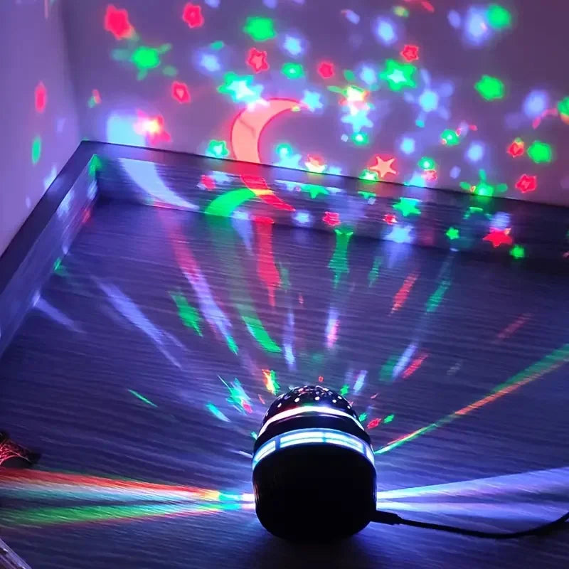 Projecteur LED rotatif USB avec ciel étoilé, boule magique, lune, étoile, lumières de Noël, décoration d'ambiance pour la maison