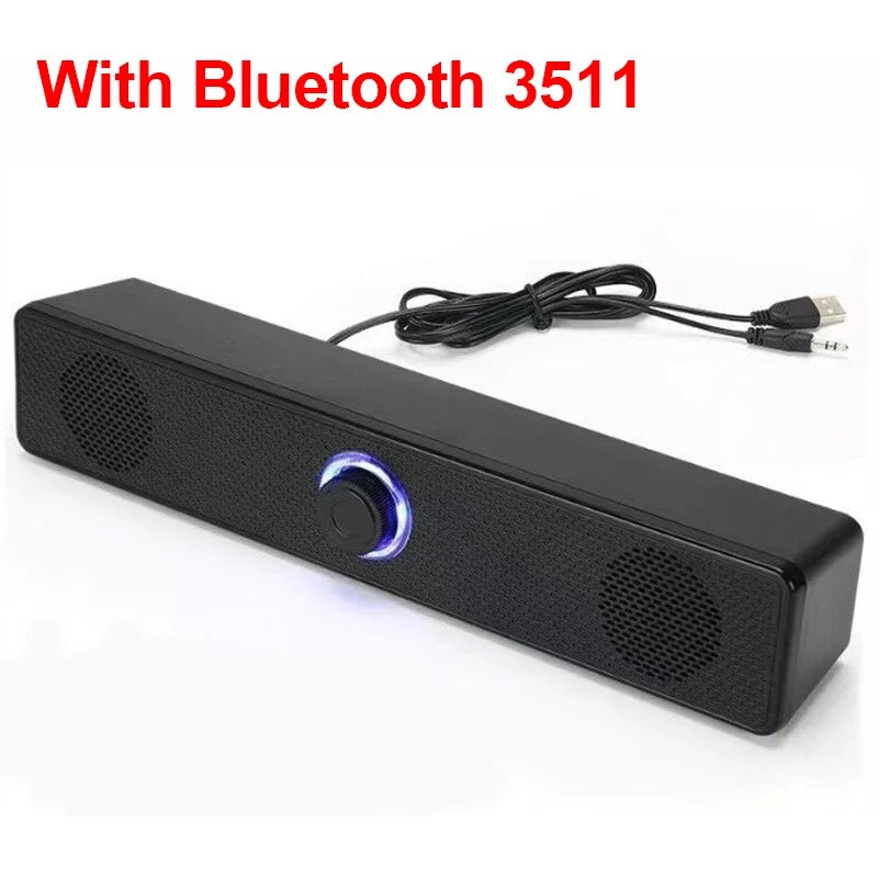 Barre de son PC filaire et sans fil Bluetooth, haut-parleur alimenté par USB pour téléviseur, ordinateur portable, jeux, cinéma maison, système audio surround
