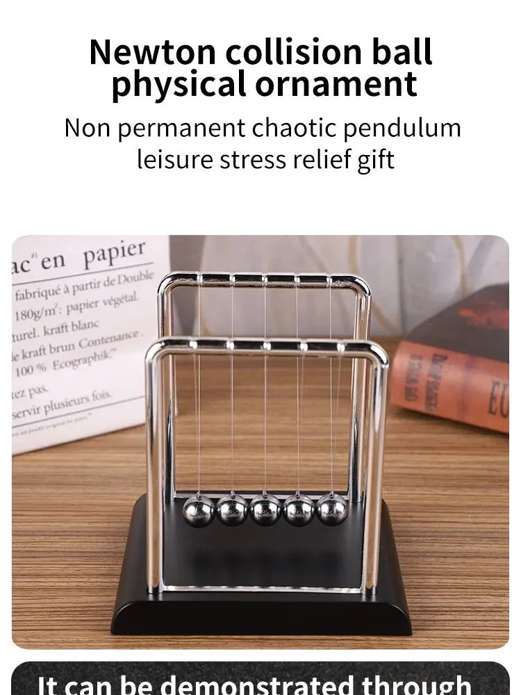 Berceau de Newton, balance à bille en acier, fournitures pédagogiques, pendule scientifique, jouets de bureau, cadeaux anti-stress, décoration de la maison