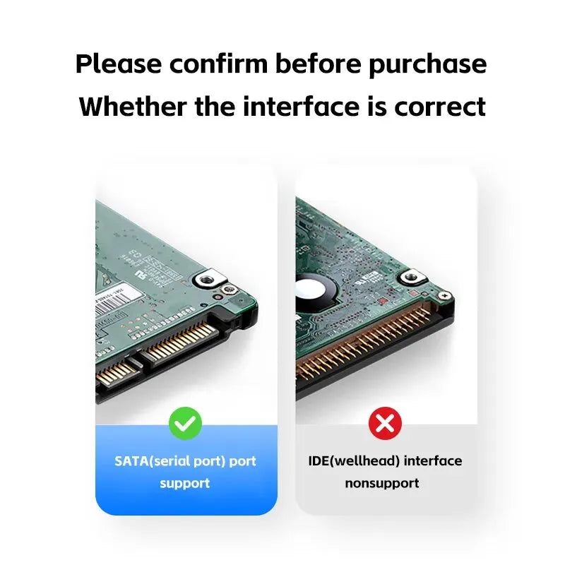 USB3.1 SSD/HDD case 2.5" External Hard Drive Enclosure USB 3.0 Hard Disk Case Supports 7mm 9.5mm SATA SSD HDD 6TB For Laptop PC