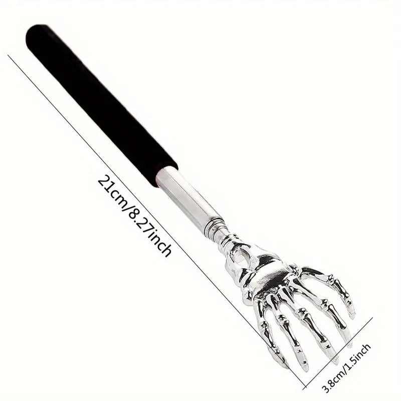 Gratte-dos extensible portable en acier inoxydable pour humains et animaux de compagnie. Masseur de dos extensible.