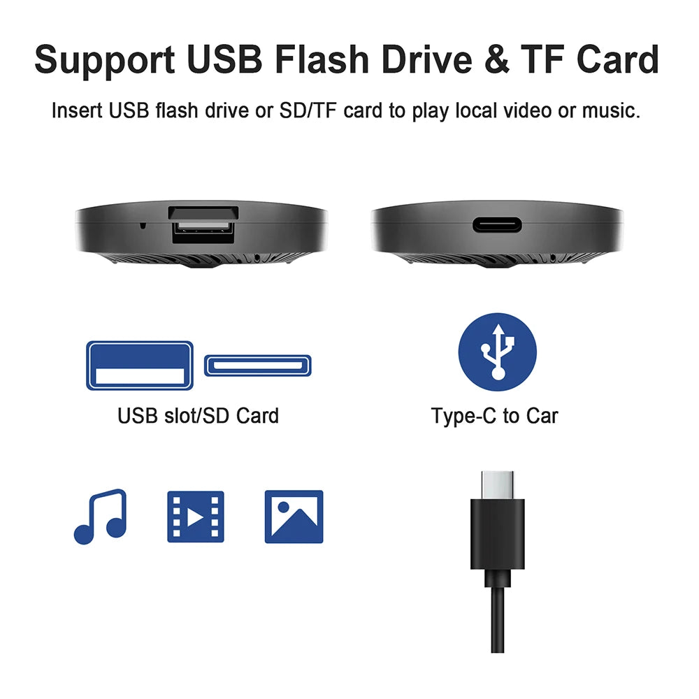 2025 Android 13 Carplay Box Android Auto Wireless Smart TV Box 2G+32G Car Intelligent System WIFI Support Netflix YouTube