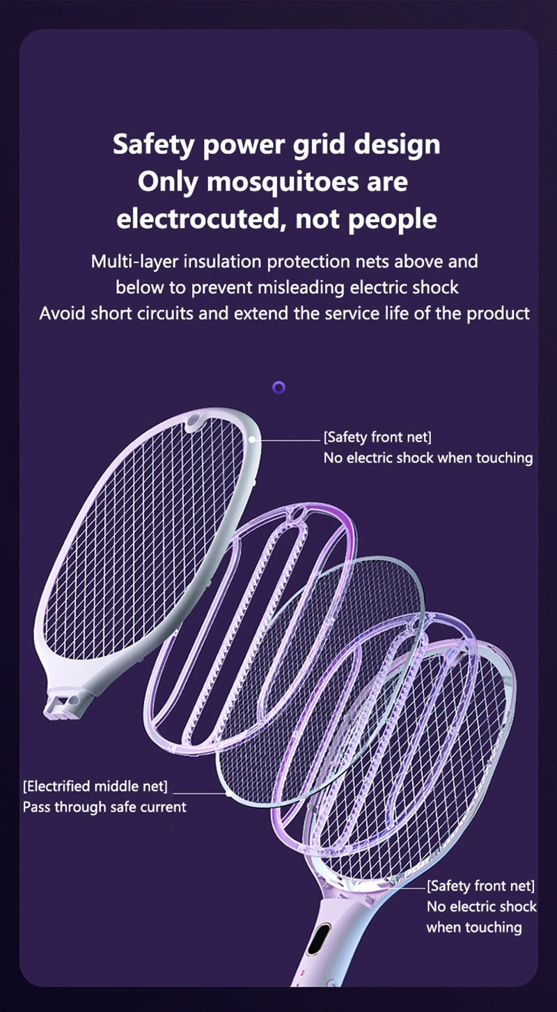 Xiaomi Purple Light Mosquito Swatter 3in1 Automatic Mosquito Trap 3000V Type-C Charging Household Electric Shock Mosquito Slayer