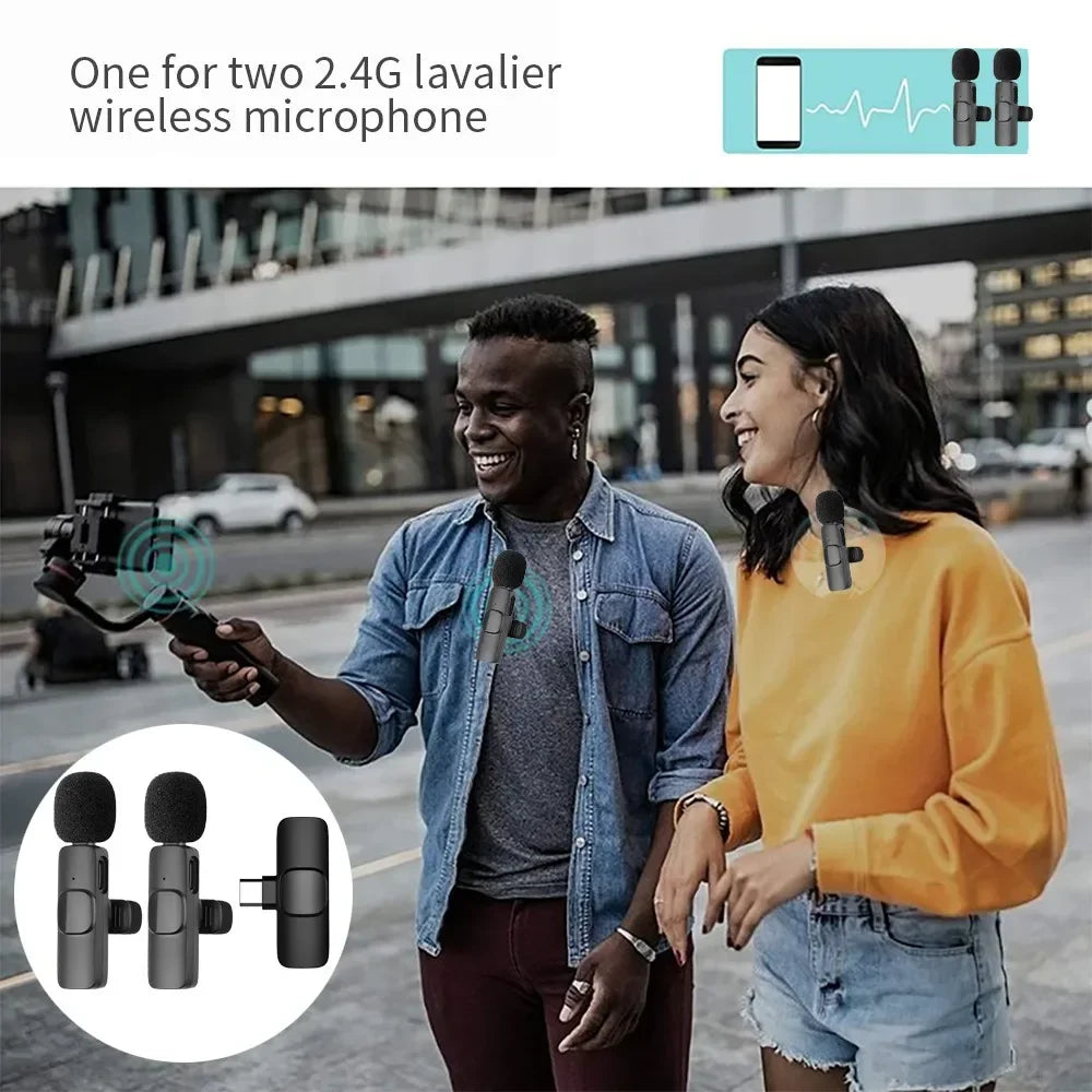 Microphone sans fil pour diffusion en direct, YouTube, TikTok, Facebook, réduction du bruit en direct pour iPhone et Android