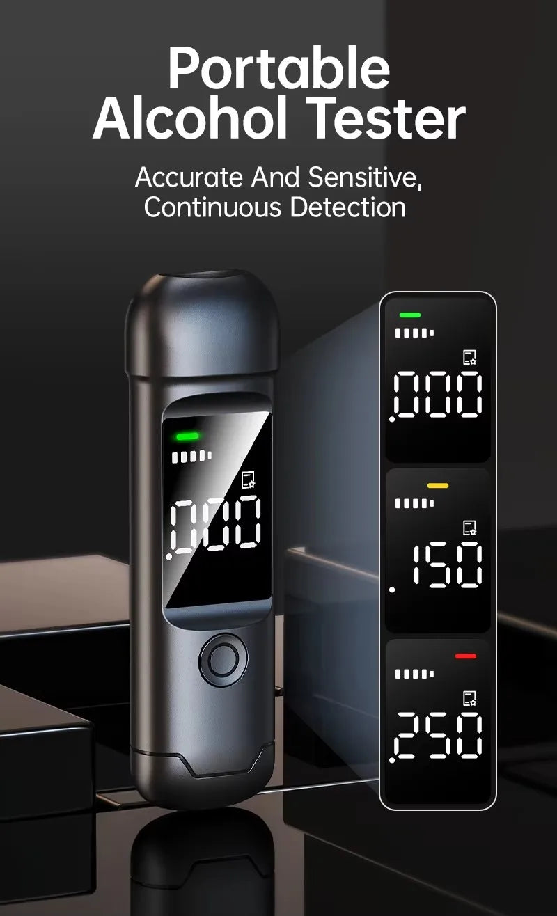 Alcohol Tester with LED Digital Display Alcoholic Detector Personal Quick Response Accuracy Breathalyzer Drink Driving