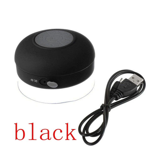 Mini enceinte Bluetooth pour douche, caisson de basses, étanche, mains libres, avec micro à ventouse, pour salle de bain, piscine, plage, voiture, téléphone