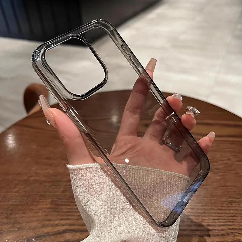 Transparent Black Case For iPhone 17 Air 16E 16 15 14 Plus 13 12 11 Pro XS Max X XR Mini Ultra Thin Clear Silicone Back Cover