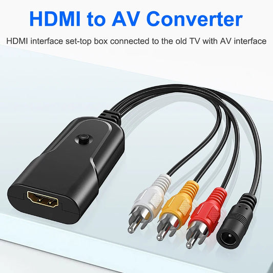 HDMI-compatible TO AV/RCA CVBS Mini Adapter HD 2AV HD for AV (CVBS) for PS3/PC/VCR/NTSC