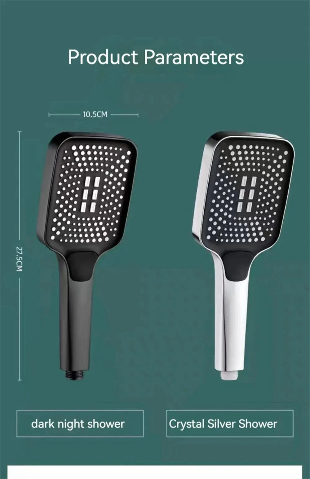 Adjustable Shower Head With 3 Modes Large Flow Shower Head High Pressure Water Saving Shower Faucet Bathroom Accessories