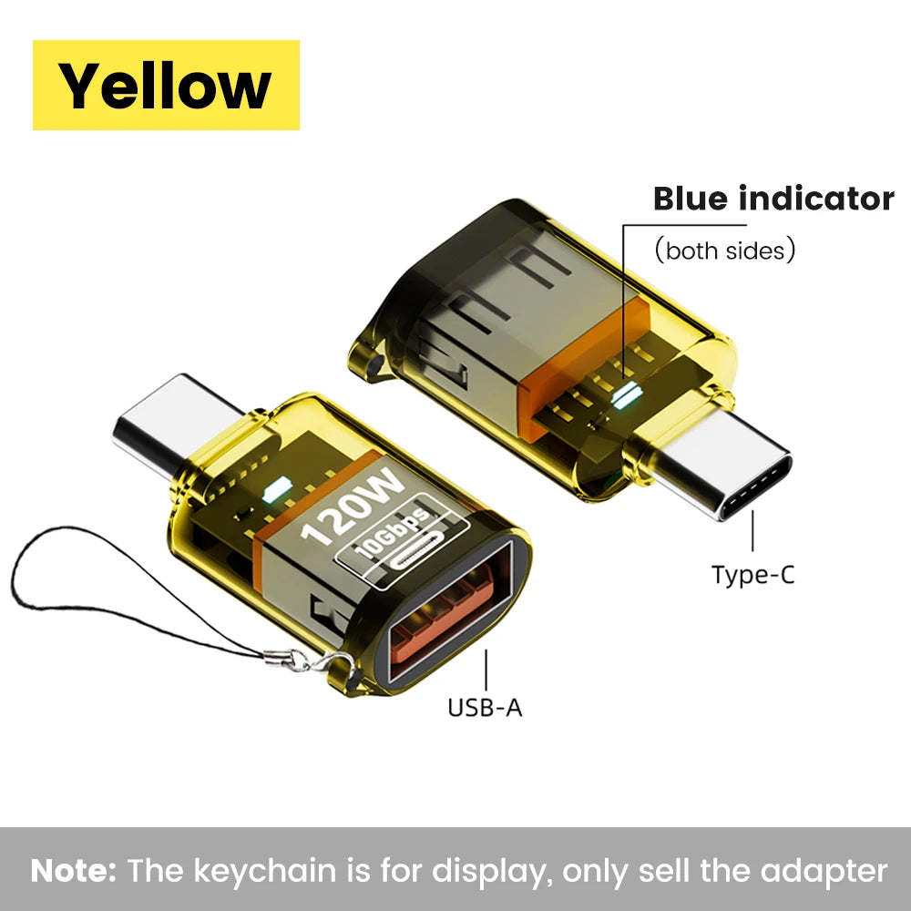Olaf 120W Type C To USB A OTG Adapter USB 3.2 to Type C Fast Charging Connector For iPhone 15 16 Macbook iPad Huawei P60Xiaomi