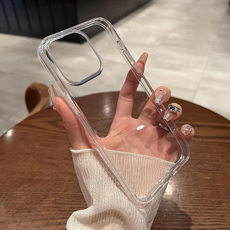 Transparent Black Case For iPhone 17 Air 16E 16 15 14 Plus 13 12 11 Pro XS Max X XR Mini Ultra Thin Clear Silicone Back Cover