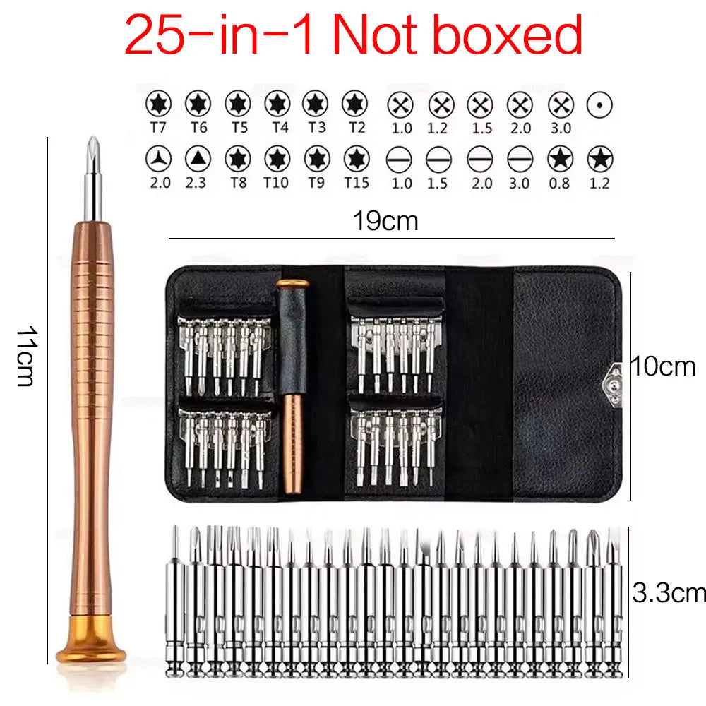 Jeu de tournevis de précision, kit d'outils pour ordinateur portable, kit de réparation de tournevis professionnel pour ordinateur 152/25 en 1, tournevis Torx T5 T6