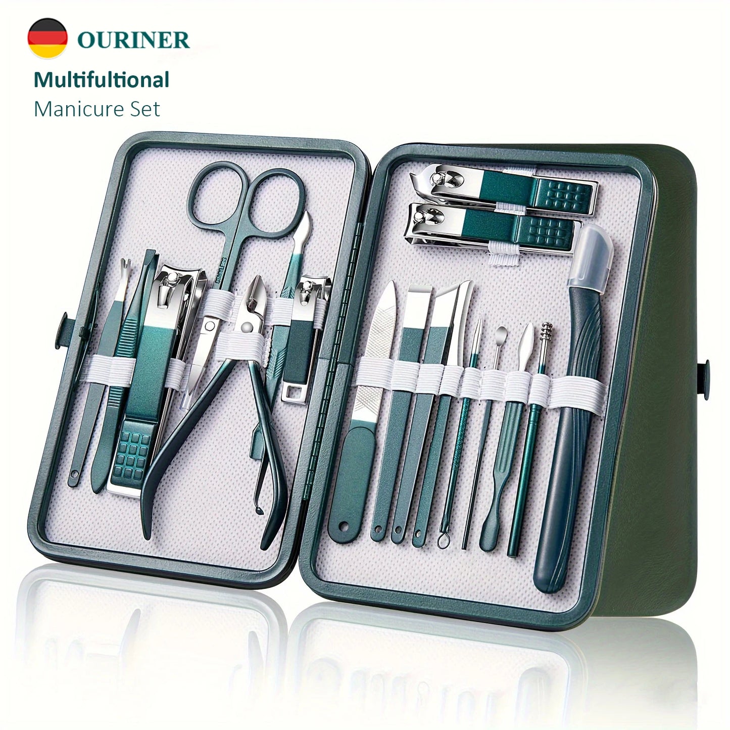 Kit de soins des ongles professionnel 7/10/12/18 pièces, ensemble de manucure et pédicure en acier inoxydable, ensemble de coupe-ongles avec étui de voyage