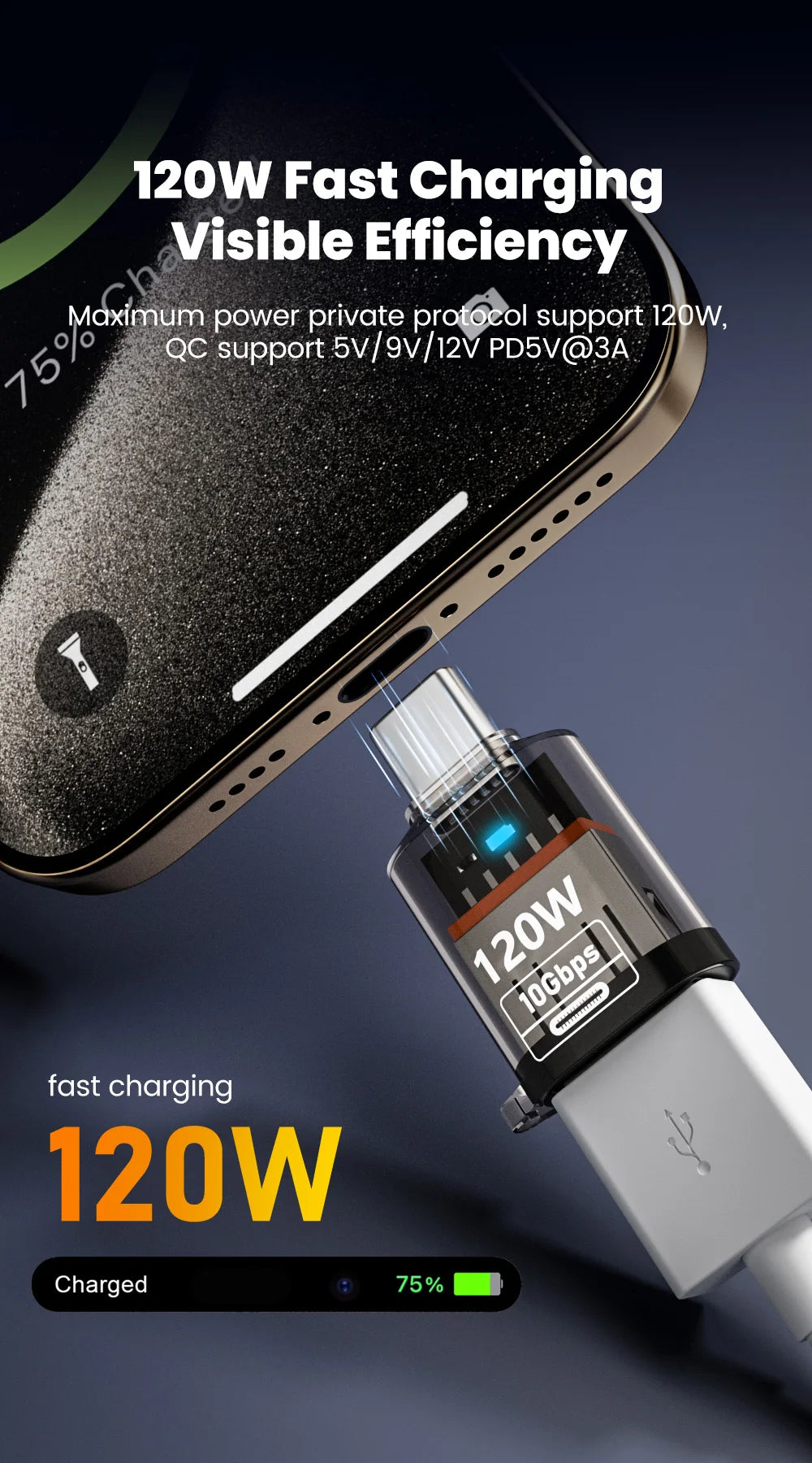 Olaf 120W Type C To USB A OTG Adapter USB 3.2 to Type C Fast Charging Connector For iPhone 15 16 Macbook iPad Huawei P60Xiaomi