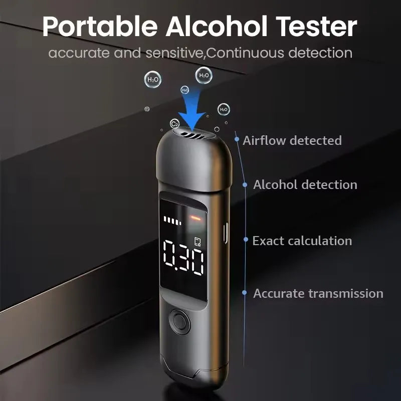 Alcohol Tester with LED Digital Display Alcoholic Detector Personal Quick Response Accuracy Breathalyzer Drink Driving