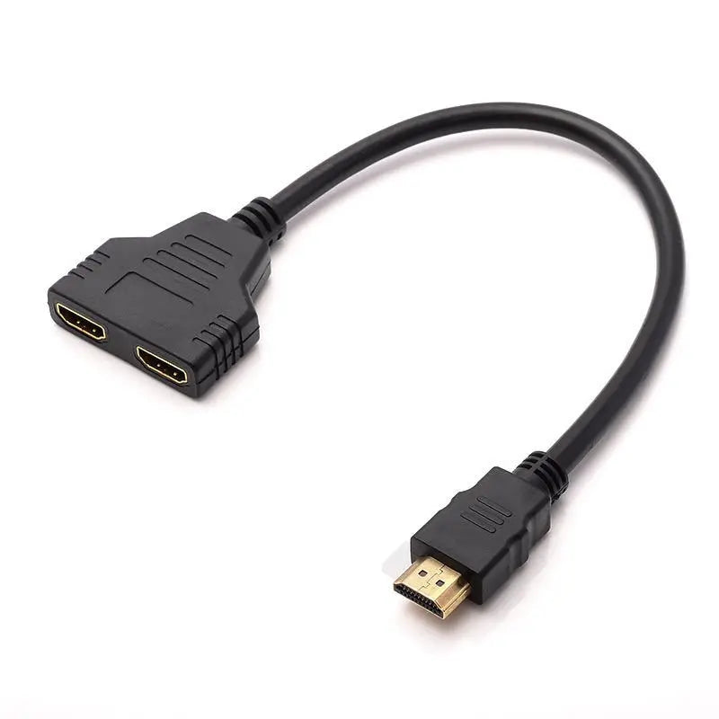HDTV 1 in 2 1080P HD Splitter Adapter Male To 2 Female Head Adapter HDTV Male To Female Conversion Cable