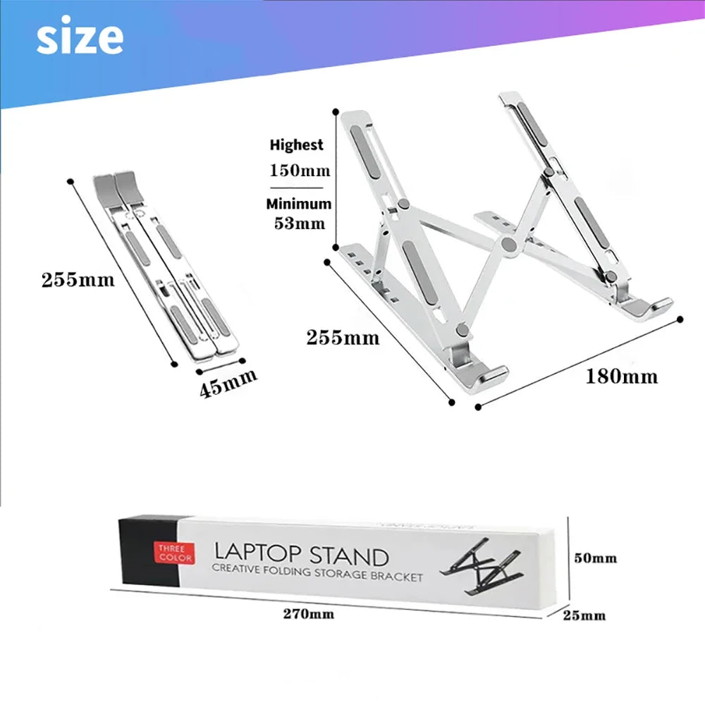 Portable  Aluminum Laptop Stand  Foldable Lap Top Base Notebook Support Computer Bracket For Macbook Air Pro Holder Accessories