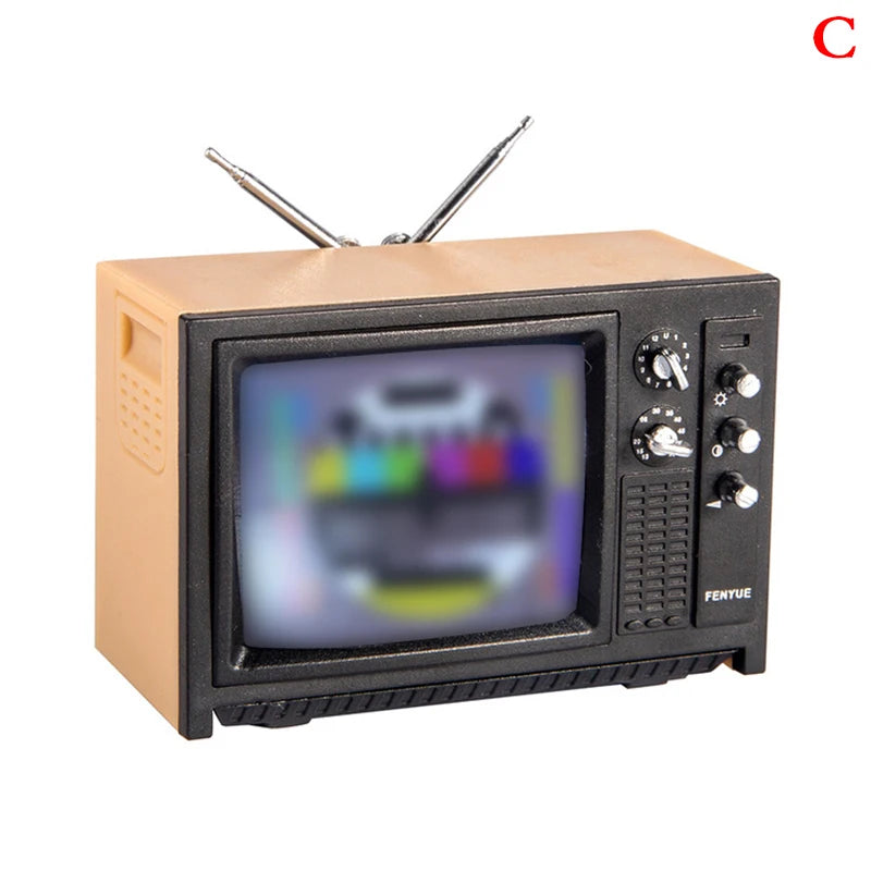 Mini Retro TV Miniature Ornaments DollHouse Toy Ornaments 5.7 * 2.4 * 3.4cm