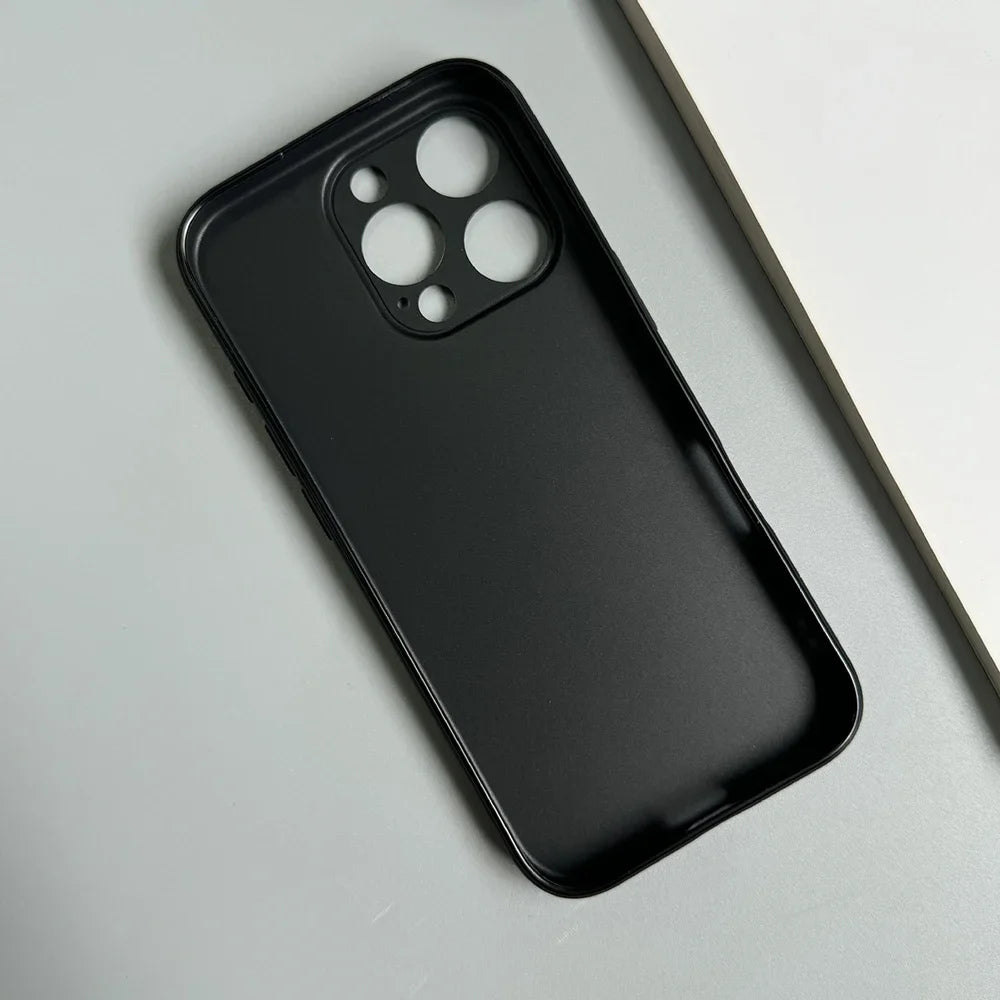 Coque de téléphone de luxe en silicone noir mat pour iPhone 17 Air 16 15 14 13 12 11 Pro Max 16 15 14 Plus, coque arrière souple en TPU