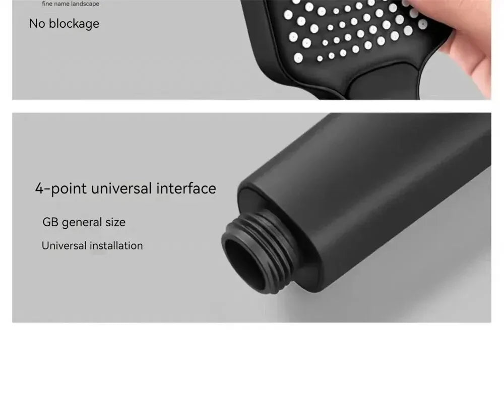 Adjustable Shower Head With 3 Modes Large Flow Shower Head High Pressure Water Saving Shower Faucet Bathroom Accessories