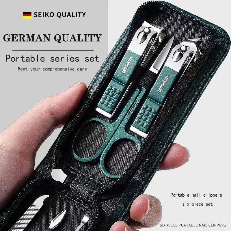 Ensemble de ciseaux à ongles haut de gamme pour hommes et femmes, coupe-ongles spéciaux, outils de manucure et de beauté, 6 pièces, portables