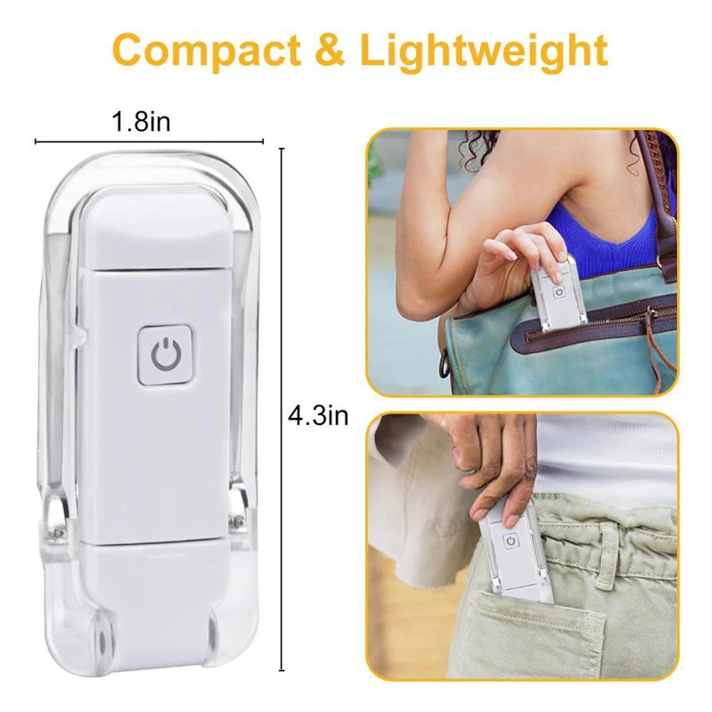 USB Rechargeable Book Light Brightness Adjustable for Eye-Protection LED Clip on Portable Bookmark Light for Reading in Bed Car