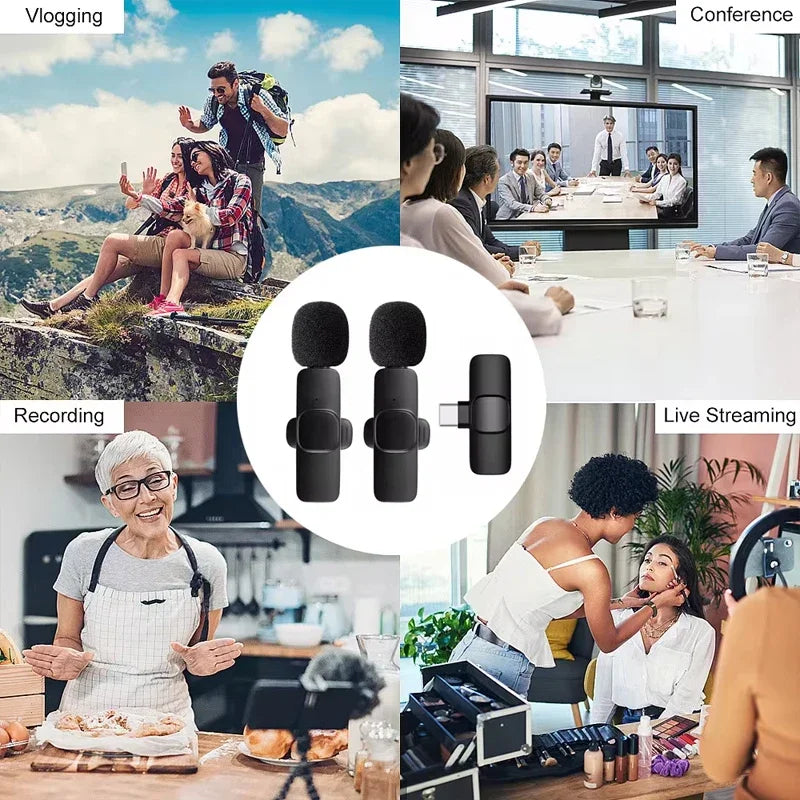 Microphone sans fil pour diffusion en direct, YouTube, TikTok, Facebook, réduction du bruit en direct pour iPhone et Android