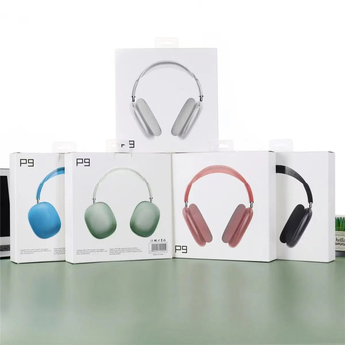 Casque Bluetooth sans fil P9 pour jeux et sports de plein air, avec micro et réduction du bruit