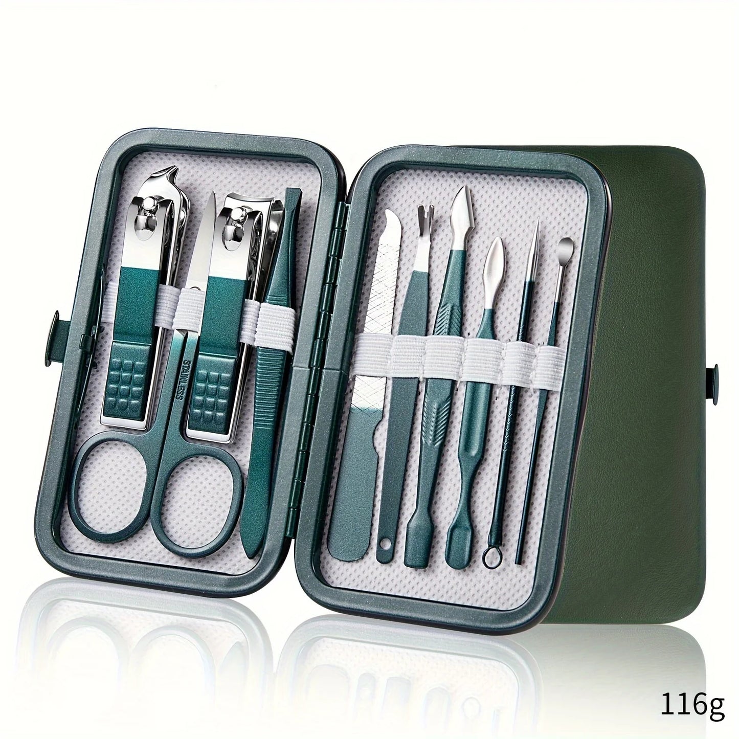 Kit de soins des ongles professionnel 7/10/12/18 pièces, ensemble de manucure et pédicure en acier inoxydable, ensemble de coupe-ongles avec étui de voyage