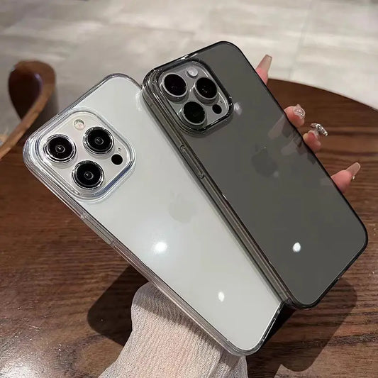 Transparent Black Case For iPhone 17 Air 16E 16 15 14 Plus 13 12 11 Pro XS Max X XR Mini Ultra Thin Clear Silicone Back Cover