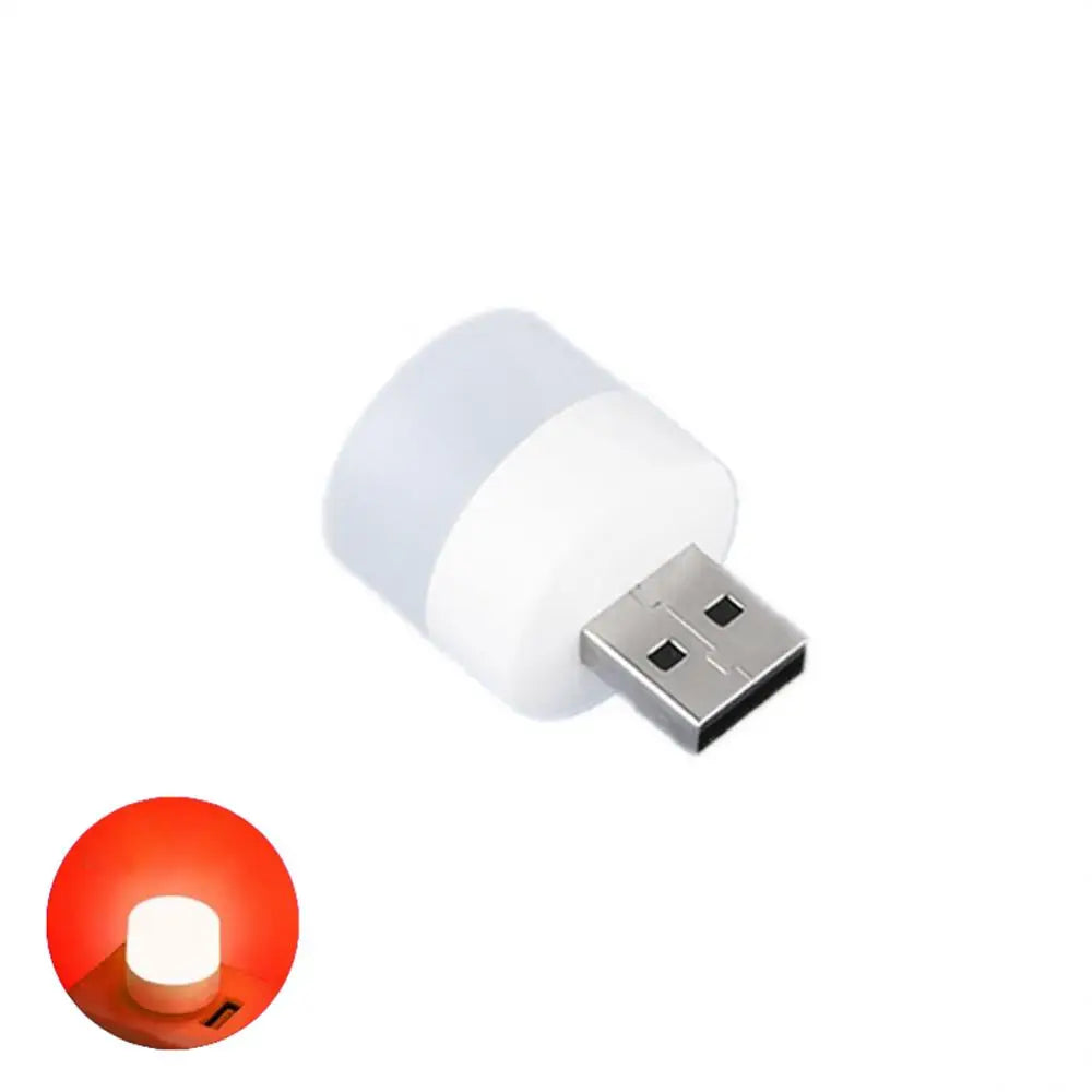 1pc Mini USB Night Light Bulb Warm White Eye Protection Book Reading Light USB Plug PC Mobile Power Charging LED Lighting Tool