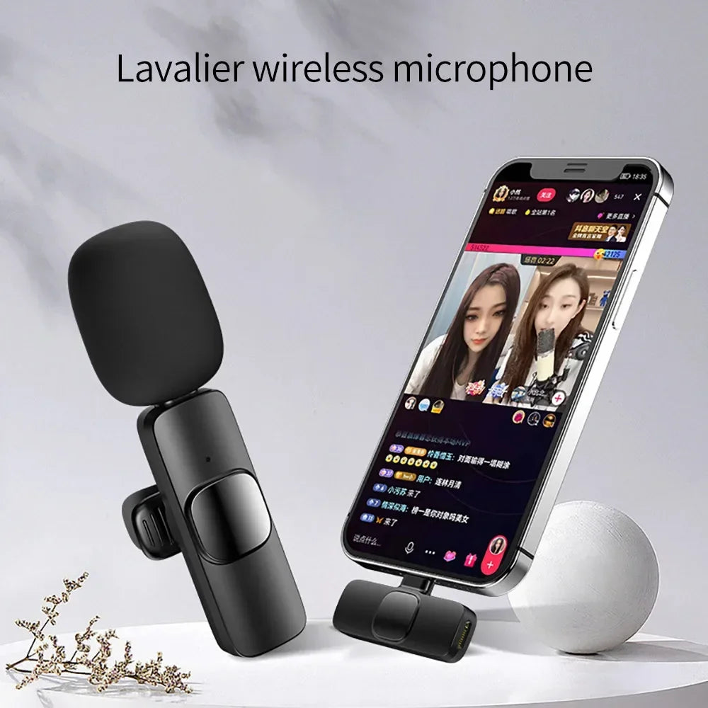 Microphone sans fil pour diffusion en direct, YouTube, TikTok, Facebook, réduction du bruit en direct pour iPhone et Android
