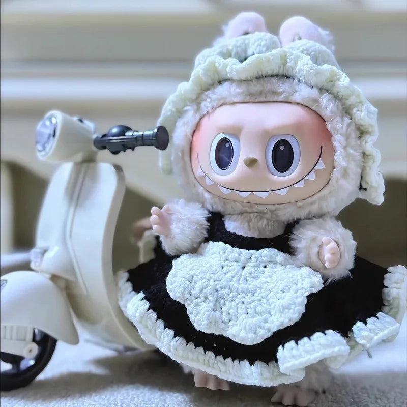 * Labubu Doll Mini Electric Motorcycle,labubu Doll Accessories, Fun Cute Doll Toys,With Lights and Music,DIY Kid Christmas Gift
