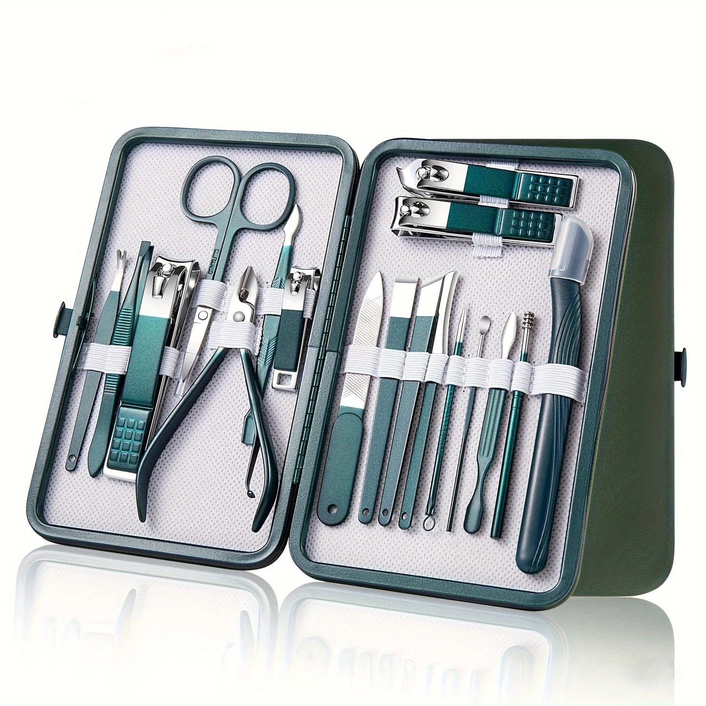 Kit de soins des ongles professionnel 7/10/12/18 pièces, ensemble de manucure et pédicure en acier inoxydable, ensemble de coupe-ongles avec étui de voyage