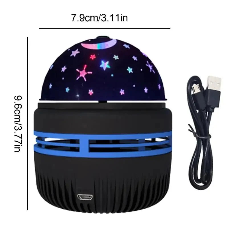 Projecteur LED rotatif USB avec ciel étoilé, boule magique, lune, étoile, lumières de Noël, décoration d'ambiance pour la maison