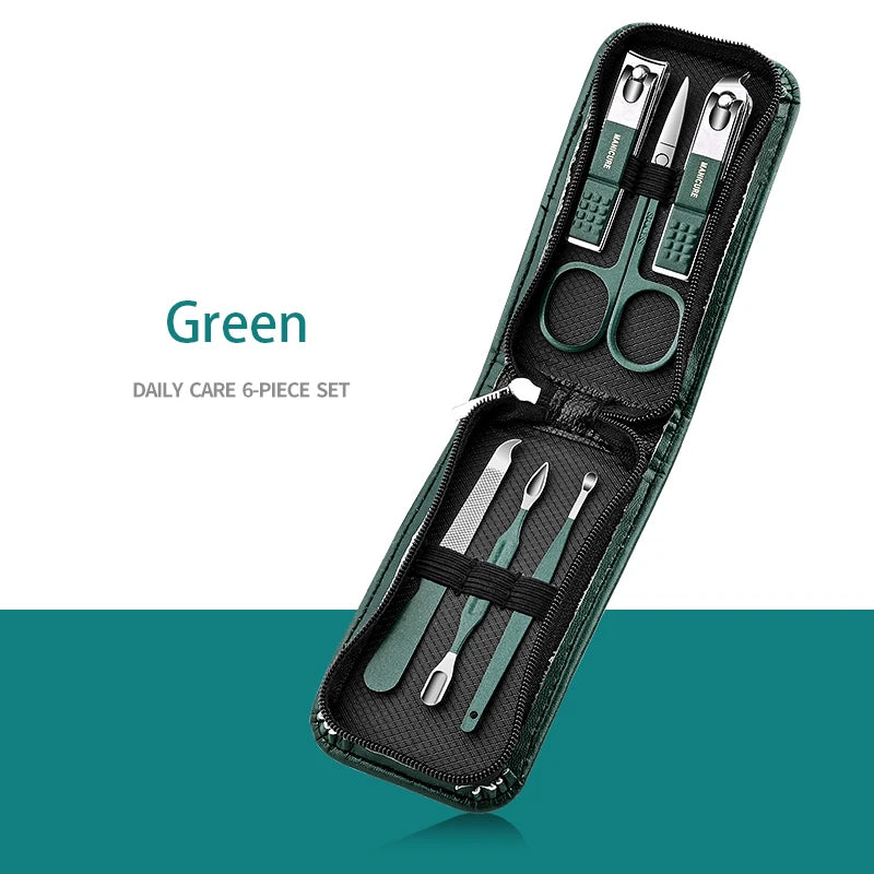 Kit de soins des ongles professionnel 7/10/12/18 pièces, ensemble de manucure et pédicure en acier inoxydable, ensemble de coupe-ongles avec étui de voyage