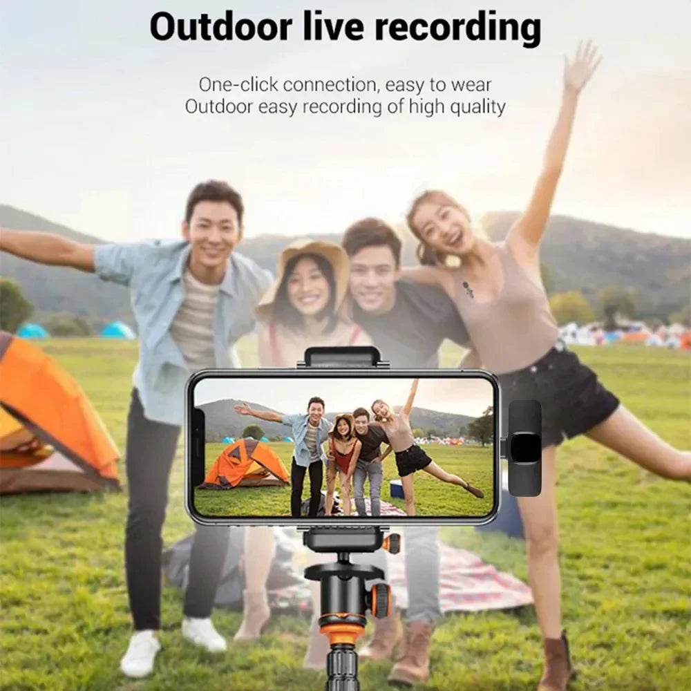 Microphone sans fil pour diffusion en direct, YouTube, TikTok, Facebook, réduction du bruit en direct pour iPhone et Android
